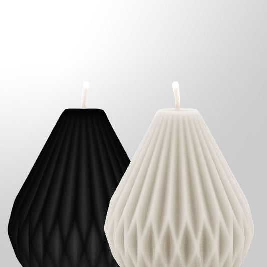 Decorative Ribbed Pear Candles (Pair of 2)